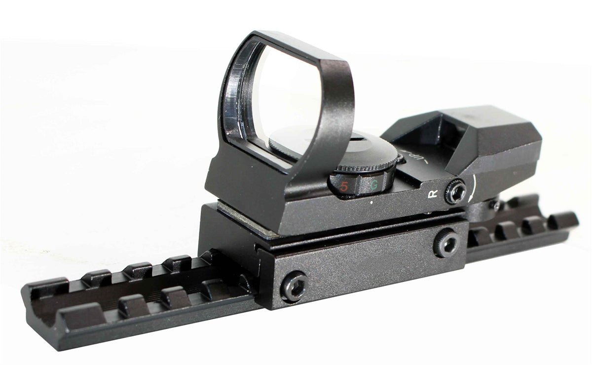 Trinity Reflex Sight Red Green Reticles With Base Mount Compatible With H&R Pardner 1871 12 Gauge Pump. - TRINITY SUPPLY INC