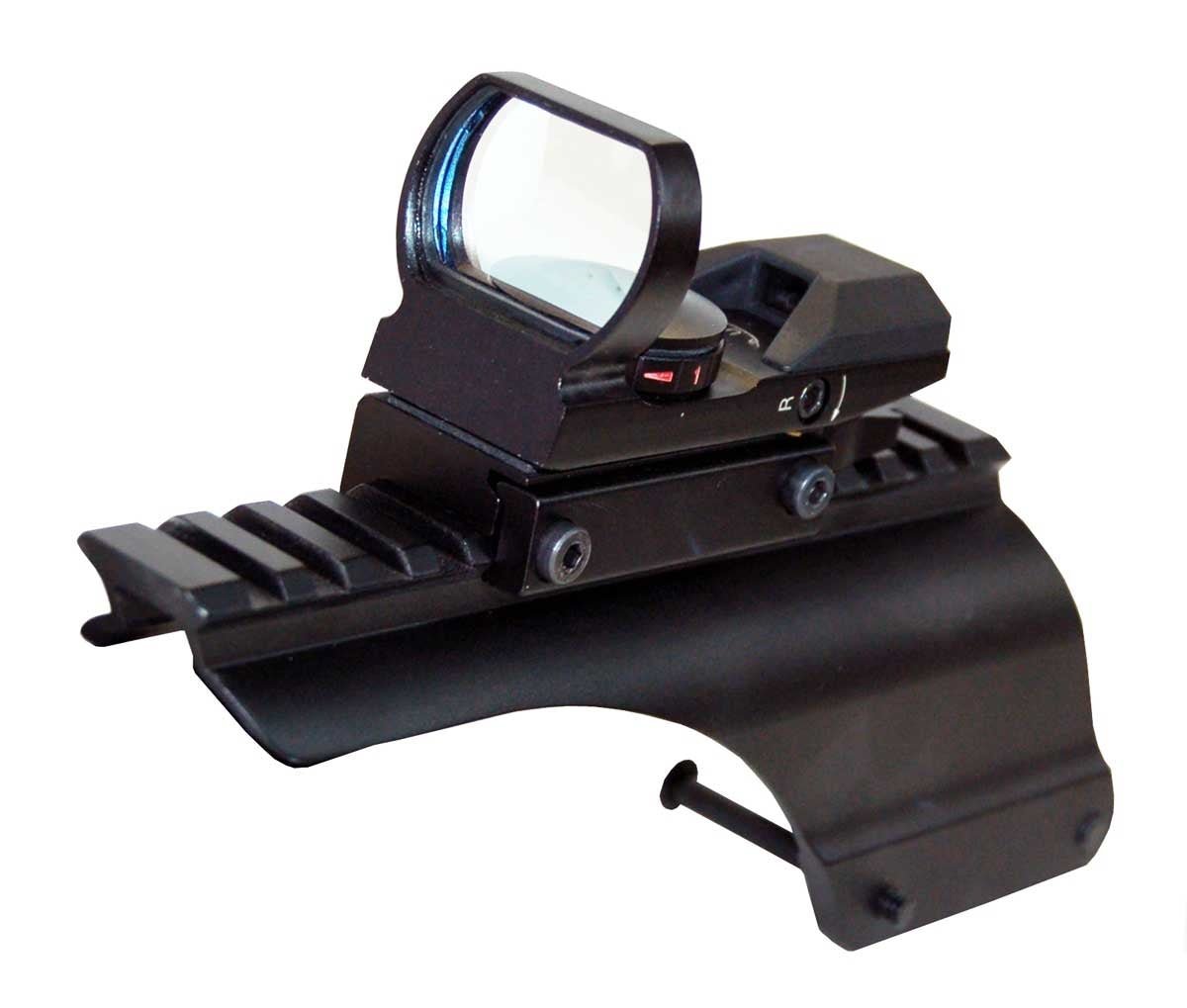 Trinity Reflex Sight Red Green Reticles With Saddle Mount Picatinny Rail Adapter Compatible With Remington 870 12 Gauge Pump. - TRINITY SUPPLY INC