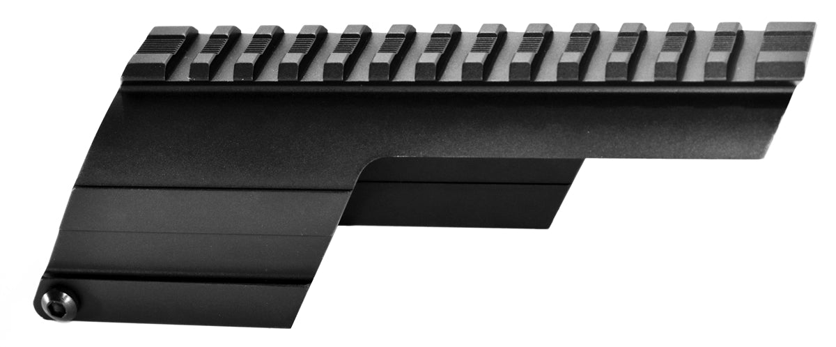 TRINITY Saddle Mount For Mossberg 590 12 Gauge pump Picatinny Weaver Base Mount Adapter Aluminum Black. - TRINITY SUPPLY INC