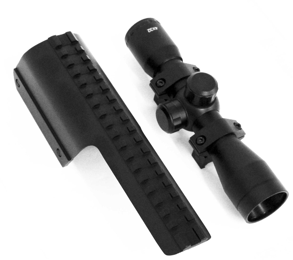 Trinity Saddle Mount Picatinny Rail Adapter With 4x32 Scope Mil-Dot Reticle For Benelli Nova 12 Gauge And Benelli Super Nova 12 Gauge Pumps. - TRINITY SUPPLY INC