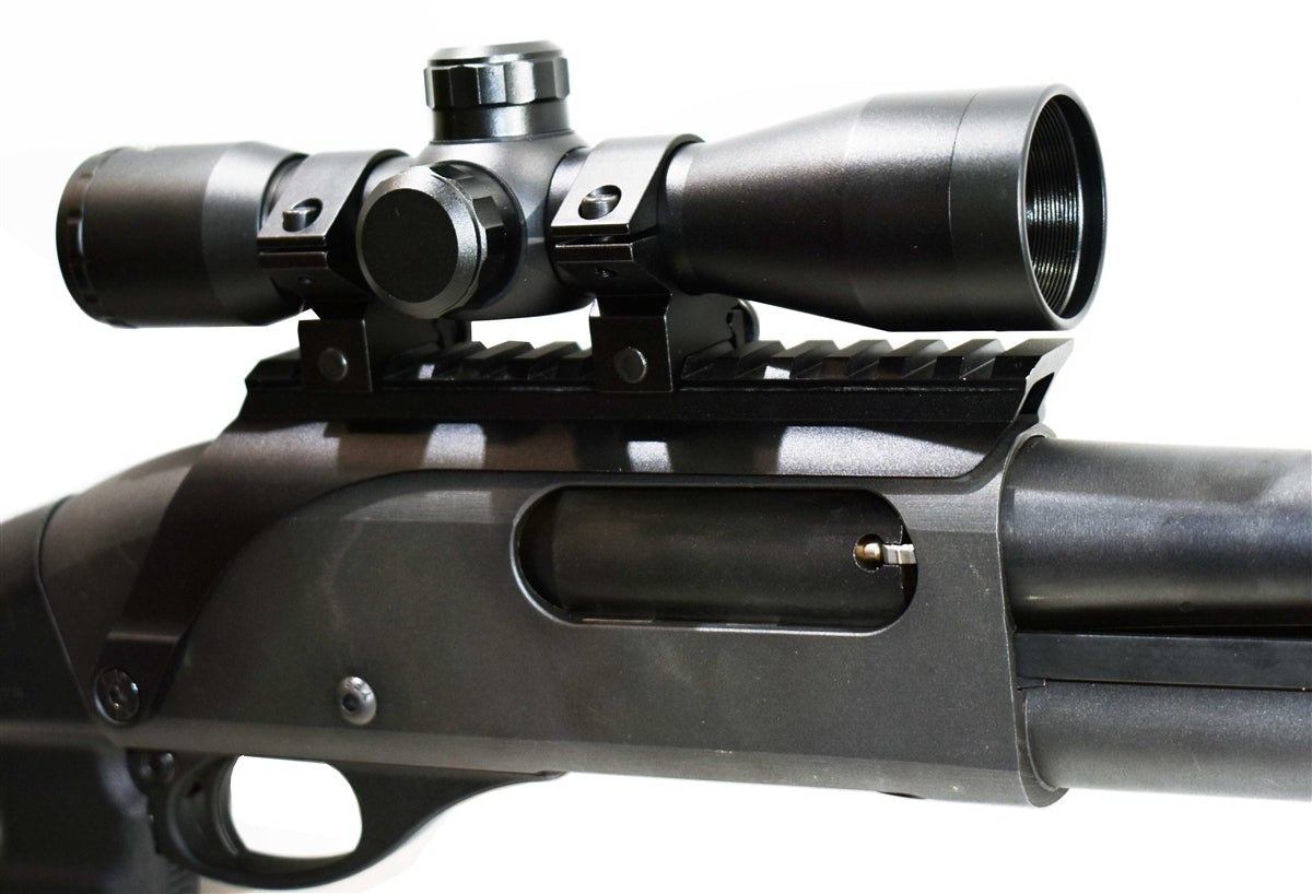 Trinity Saddle Picatinny Mount Adapter With 4x32 Scope Mil Dot Reticle For Remington 870 12 Gauge Pump. - TRINITY SUPPLY INC