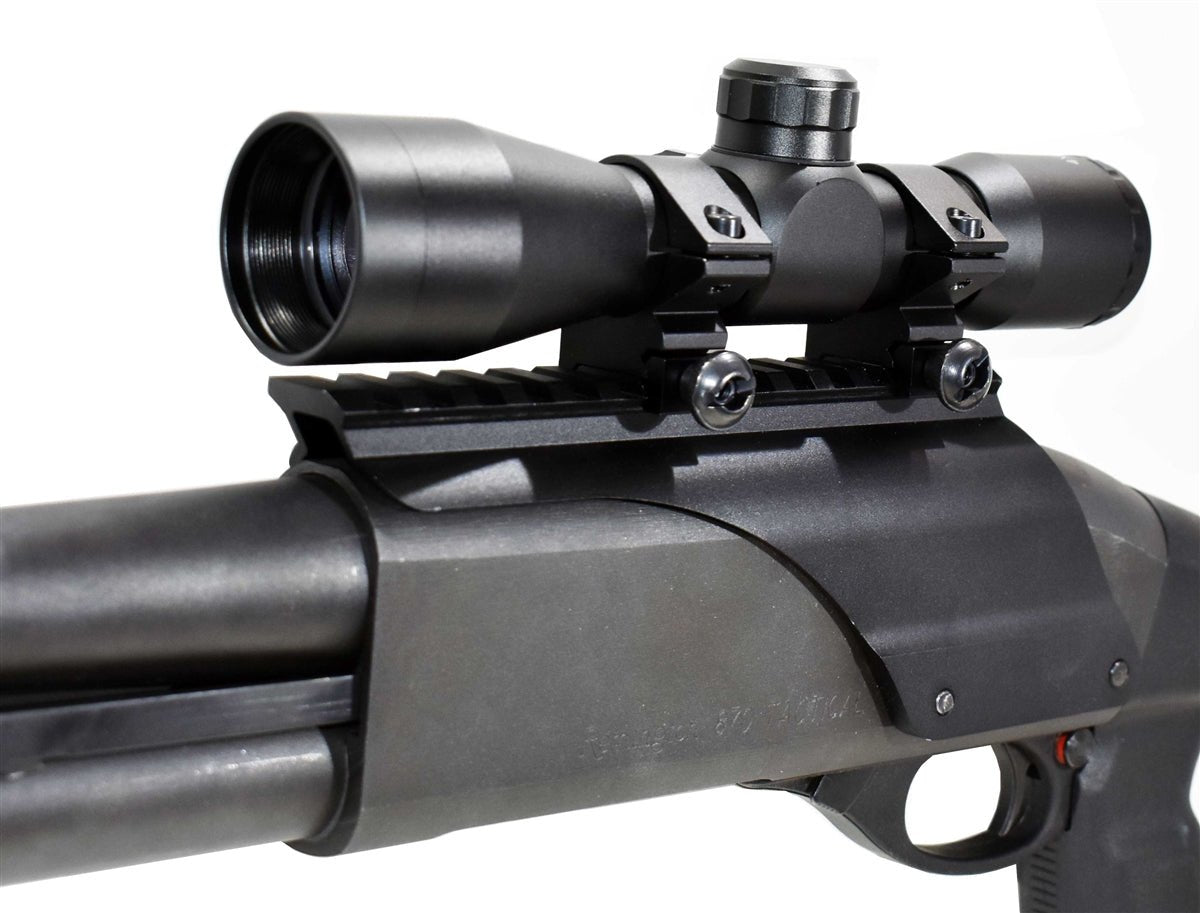 Trinity Saddle Picatinny Mount Adapter With 4x32 Scope Mil Dot Reticle For Remington 870 12 Gauge Pump. - TRINITY SUPPLY INC