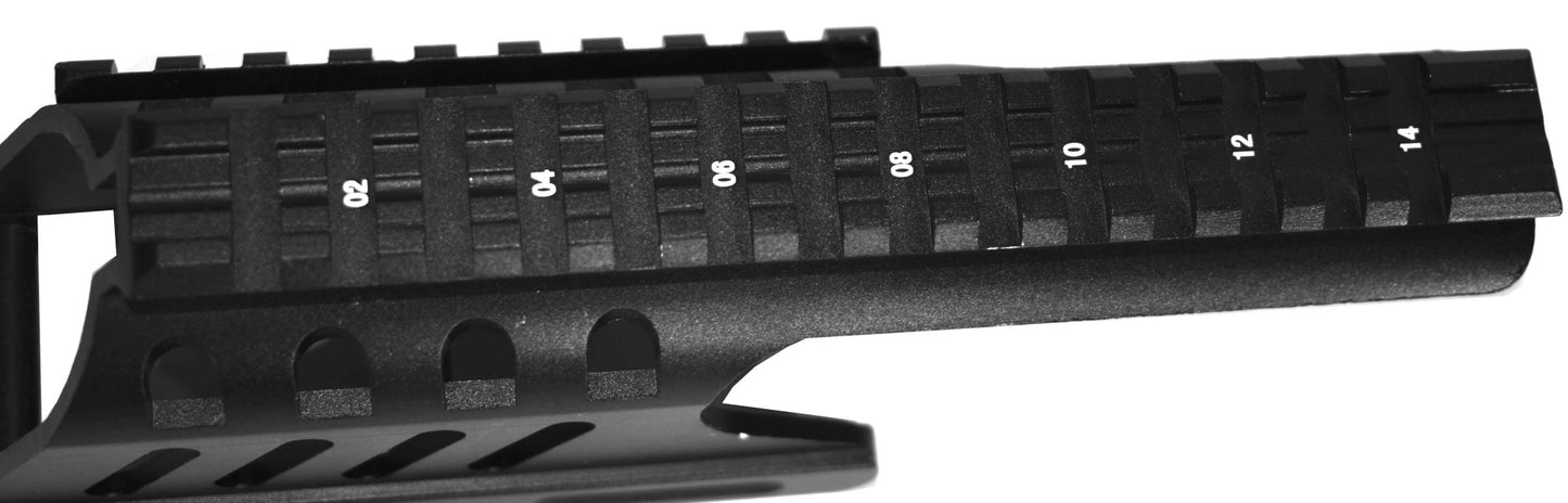 Trinity Saddle With Side Rail Picatinny Mount Adapter With Shell Holder For Remington 870 Tac-14 12 Gauge Pump. - TRINITY SUPPLY INC