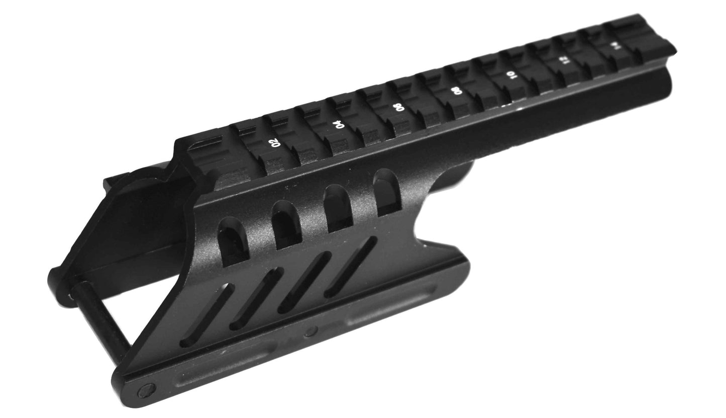 Trinity Saddle With Side Rail Picatinny Mount Adapter With Shell Holder For Remington 870 Tac-14 12 Gauge Pump. - TRINITY SUPPLY INC