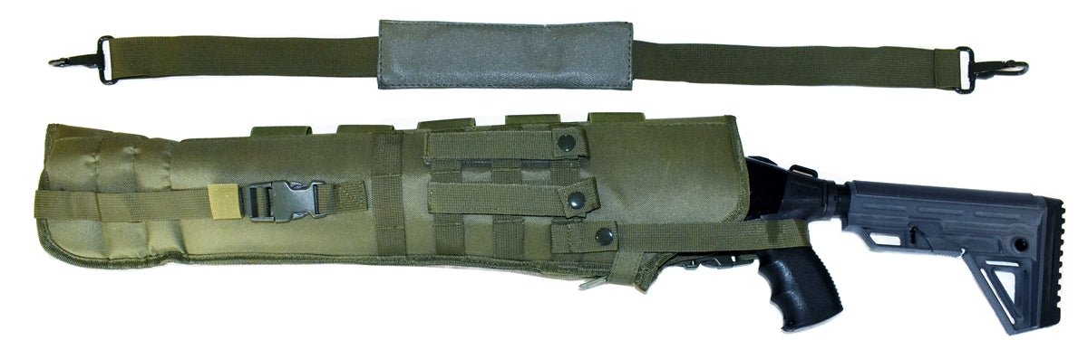 TRINITY Scabbard for Benelli M2 Tactical case Hunting Storage Soft Range molle Holster Bag Shoulder Military Security ATV Horse Motorcycle Truck Quad Carry Padded Bag Green 25 inches. - TRINITY SUPPLY INC