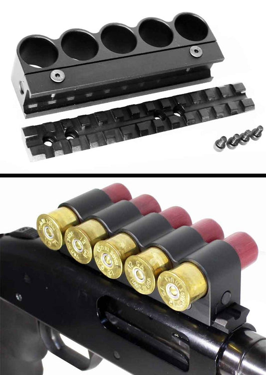 Trinity Tactical Aluminum Shell Holder With Base Mount For Mossberg 500 12 Gauge Pump. - TRINITY SUPPLY INC