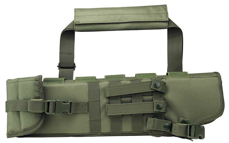 TRINITY Tactical Scabbard 25 inches long Green for mossberg 500 cruiser Pump Action Hunting Tactical molle Soft Padded case ATV Horse Motorcycle Holder Adapter. - TRINITY SUPPLY INC