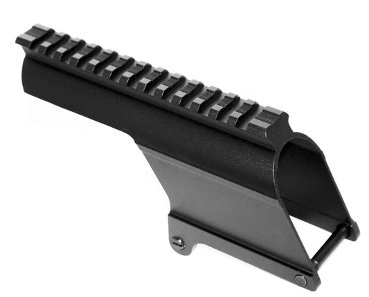 Winchester 1200 12 gauge saddle mount picatinny rail adapter aluminum black. - TRINITY SUPPLY INC