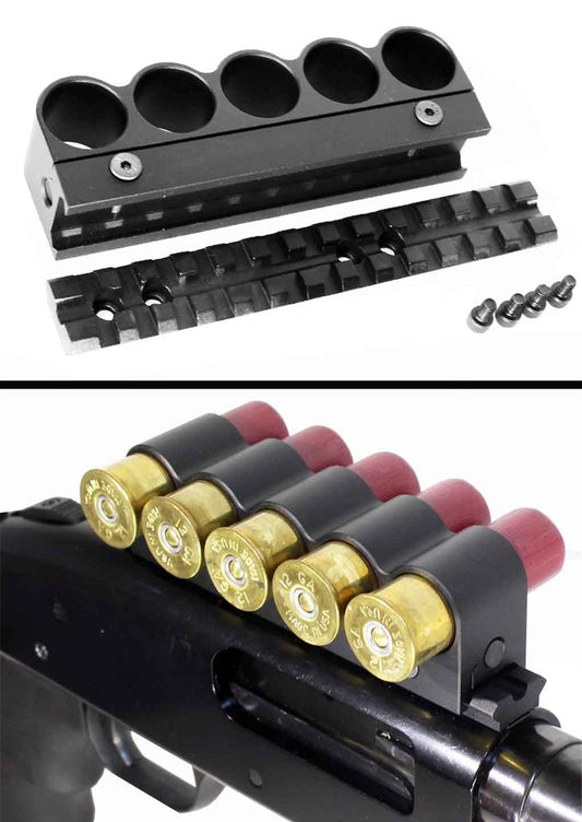 Trinity Tactical Aluminum Shell Holder With Base Mount For Mossberg 590 12 Gauge Pump.