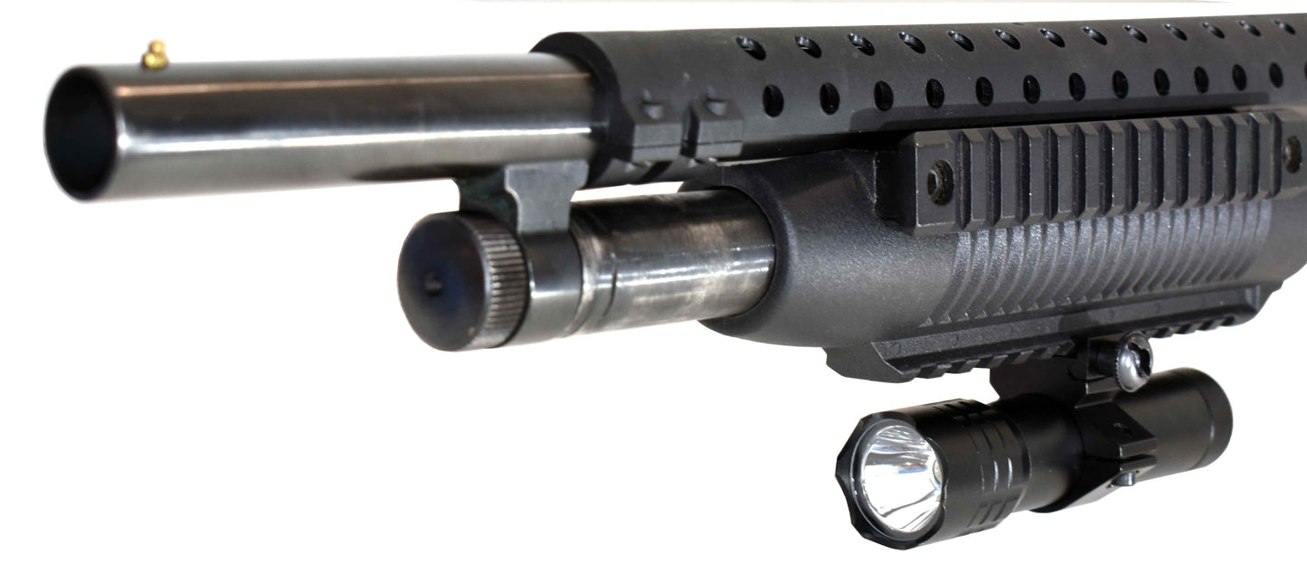 tactical picatinny flashlight for mossberg 500 pump.