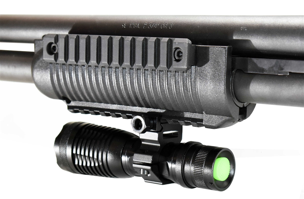 rail mounted tactical flashlight.