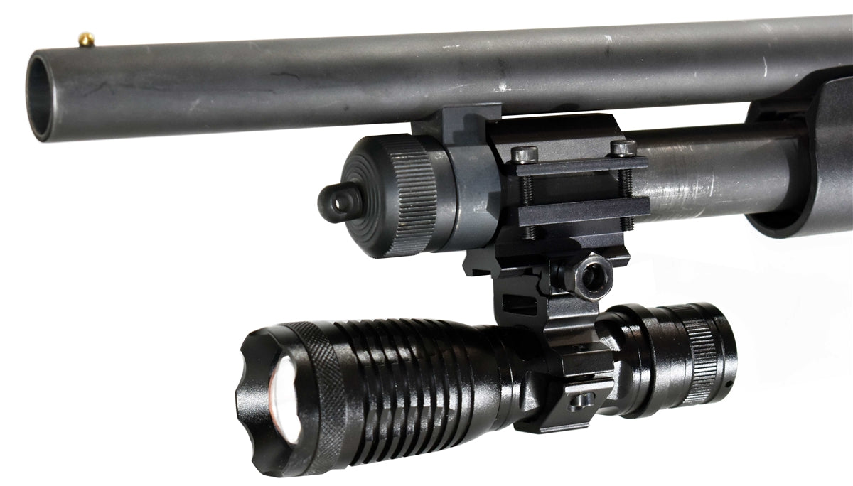 Tactical 1500 Lumen Flashlight Compatible With 12 Gauge Shotguns.