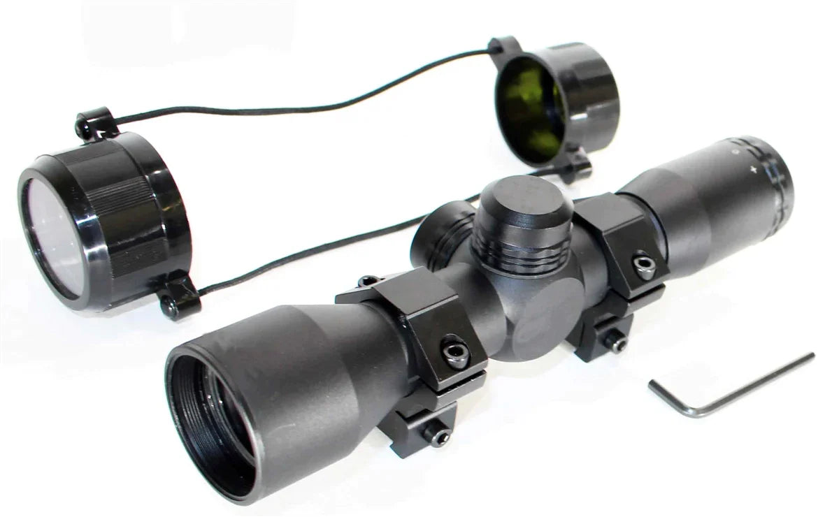 Trinity Hunter Sight 4X32 Scope for Gamo Whisper Silent Cat Air Rifle Dovetail System Mount Adapter Aluminum Black Tactical Optics Hunting Accessory rangefinder Reticle Target Range Gear.