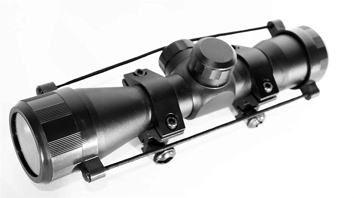 Tactical 4x32 Mil-Dot Reticle Scope Picatinny Rail System Style Compatible With Shotguns With Rail Already installed.