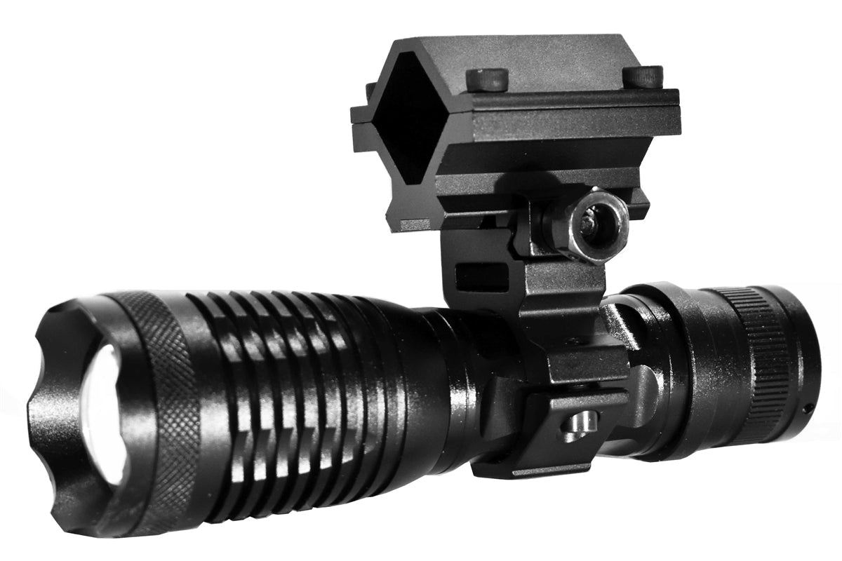 Tactical 1500 Lumen Flashlight With Mount Compatible With Remington 870 20 gauge Pump.