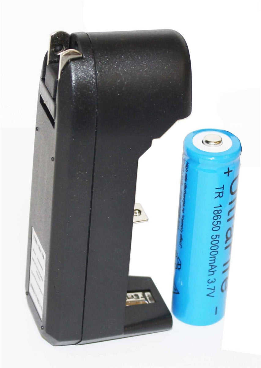 flashlight charger and battery.
