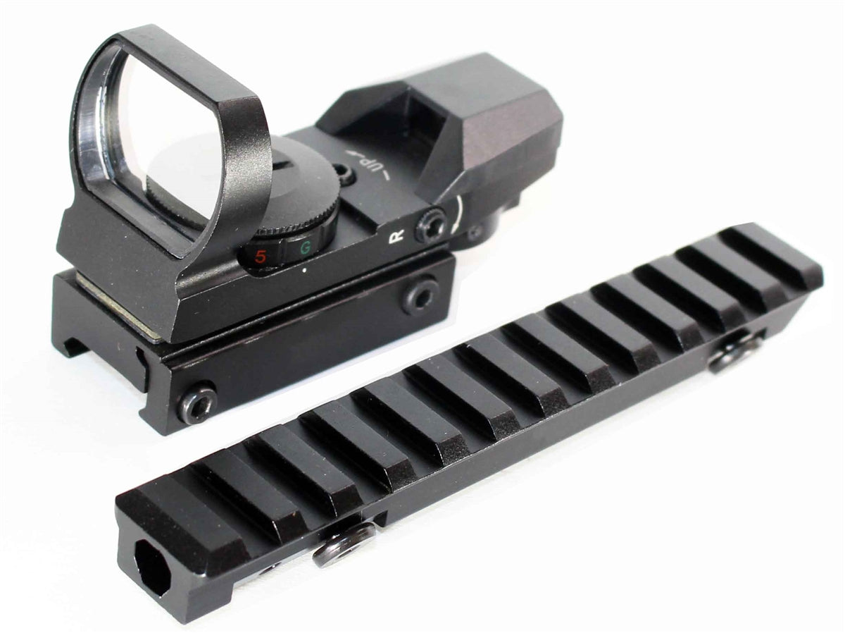 Tactical Reflex Sight With Base Mount Compatible With Ruger Mini 14 Rifles And Ruger Mini 30 Rifles.