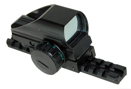 reflex sight and mount for mossberg 500 12 gauge pump.