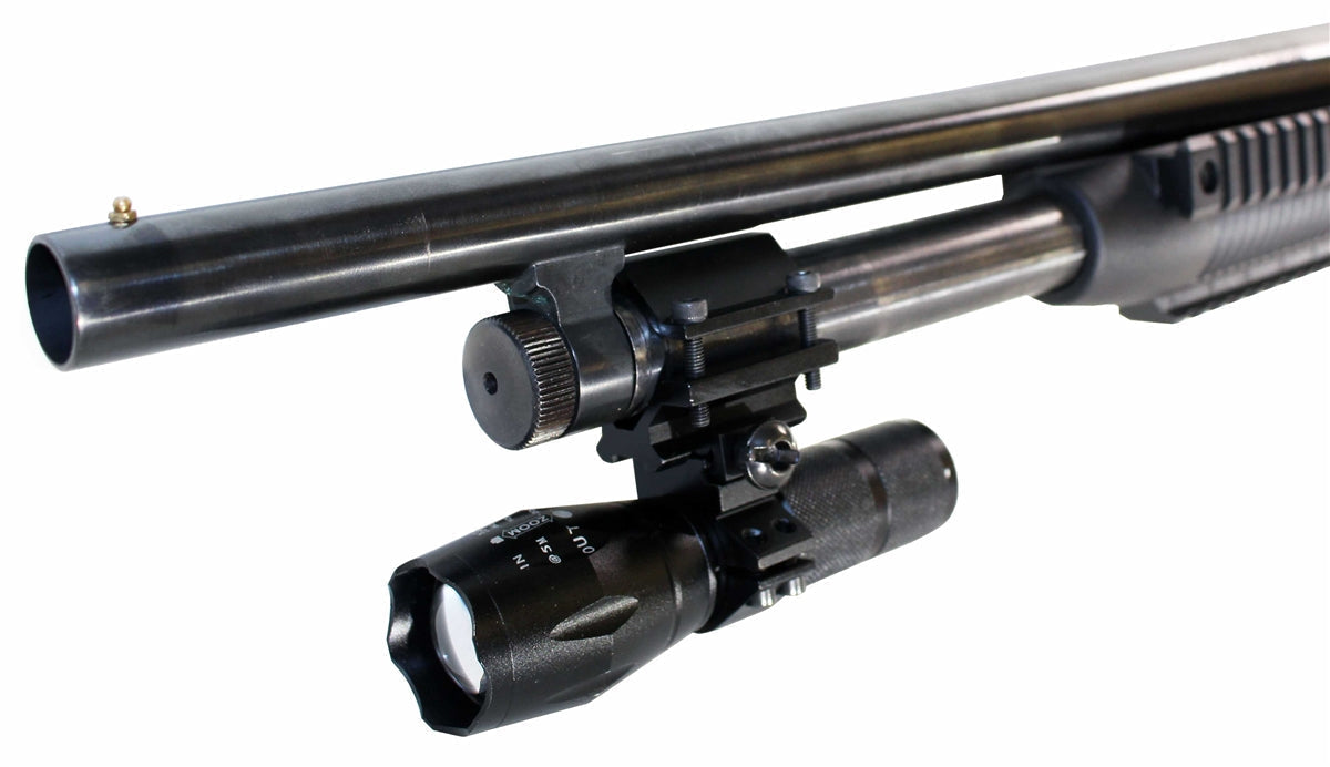 Tactical 1000 Lumen Flashlight With Mount Compatible With Mossberg 500 12 Gauge Shotguns.