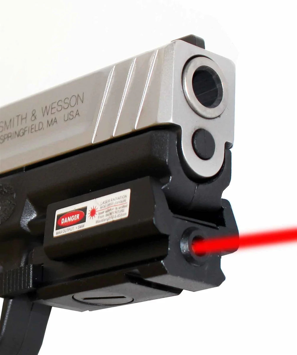 Handgun red laser.