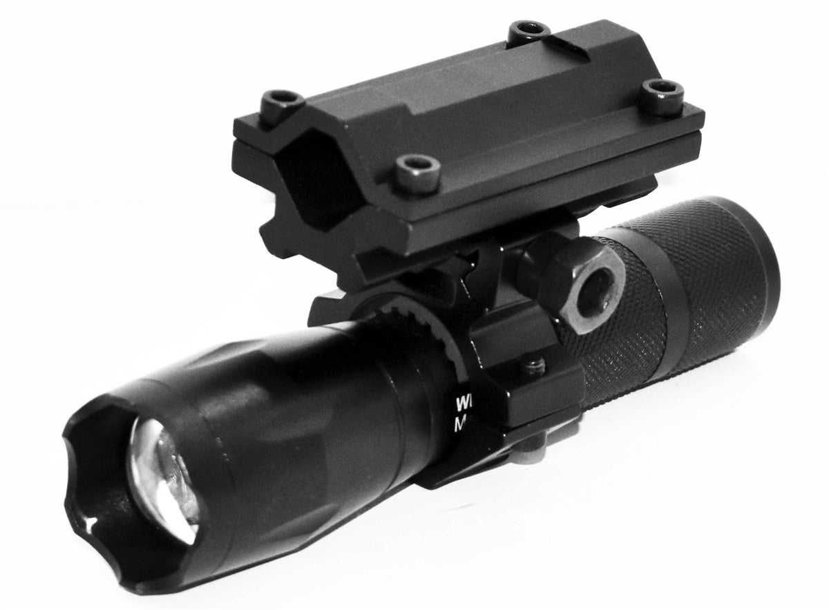rifle flashlight with mount barrel.