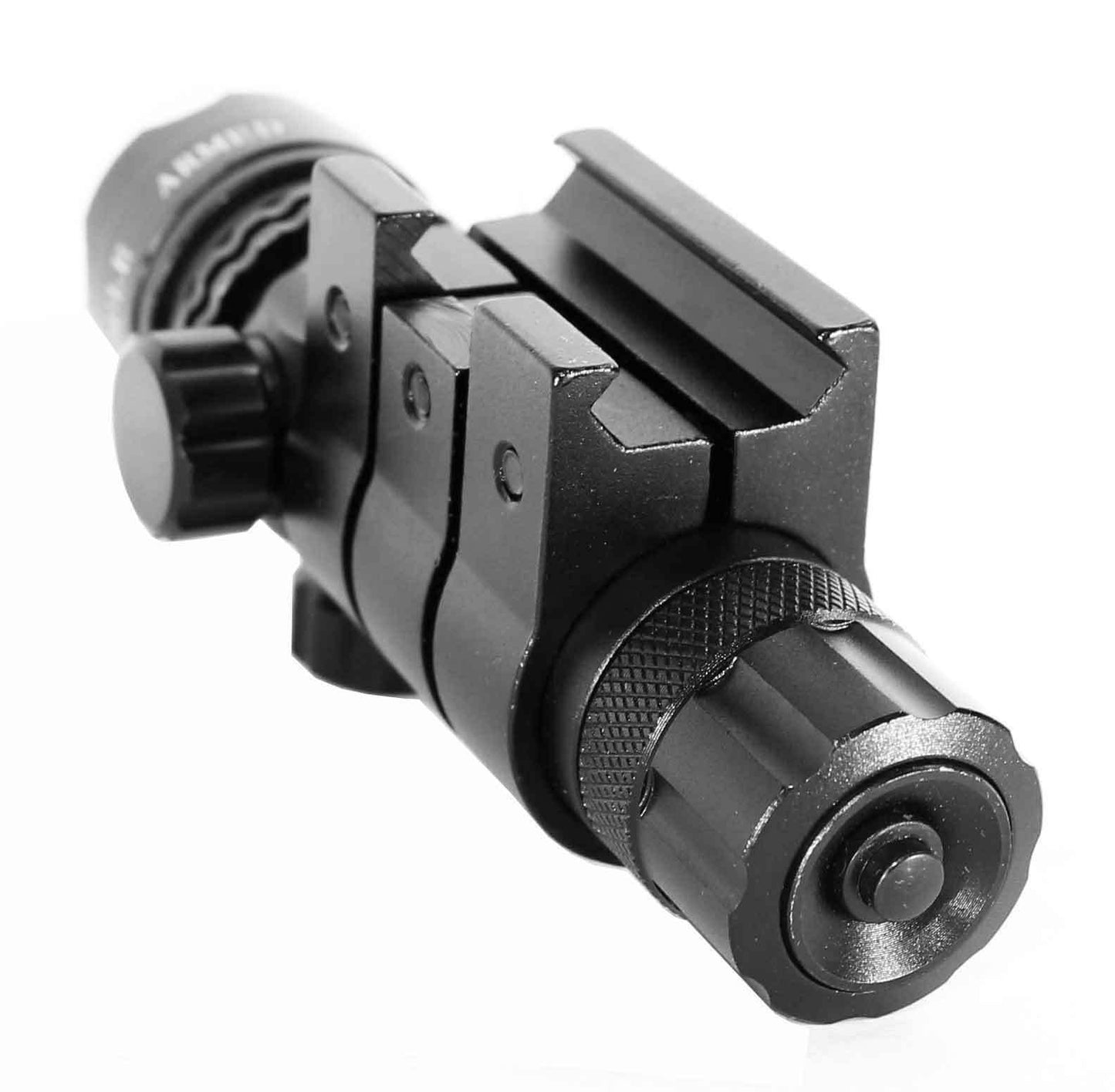 Tactical green laser sight and 1000 Lumen flashlight combo for 12 gauge pumps.