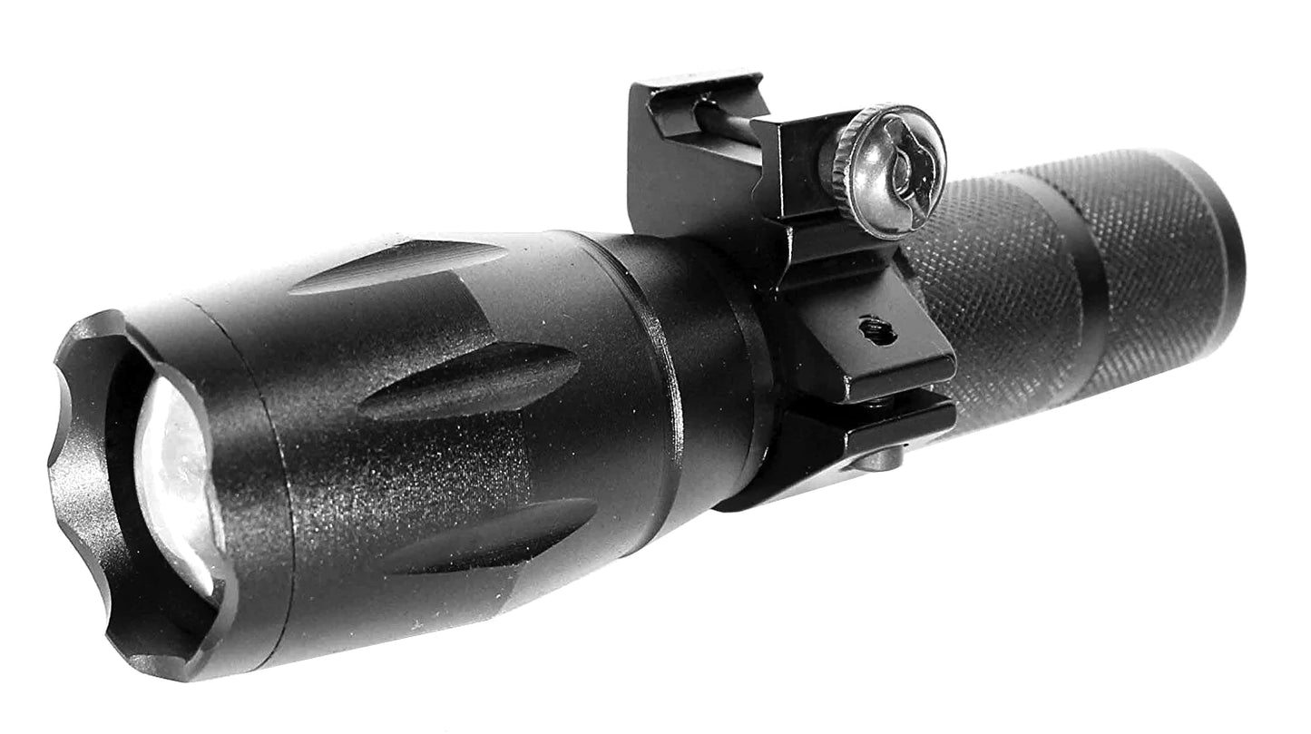 Tactical Flashlight And Red Laser Sight With Magazine Tube/barrel Mount Compatible With akkar churchill 612 12 gauge pump.