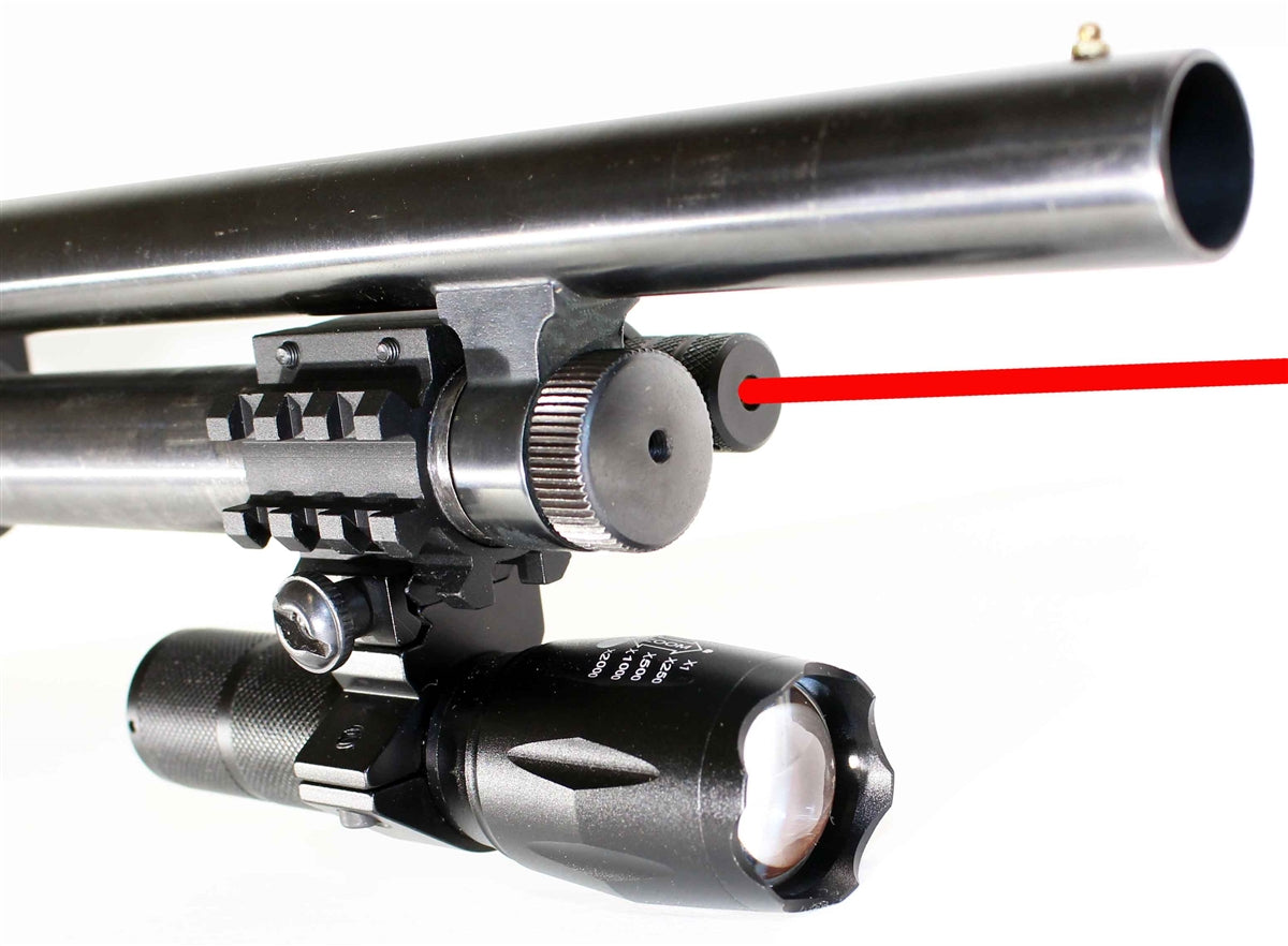 remington 870 12 gauge pump flashlight and red dot laser combo.