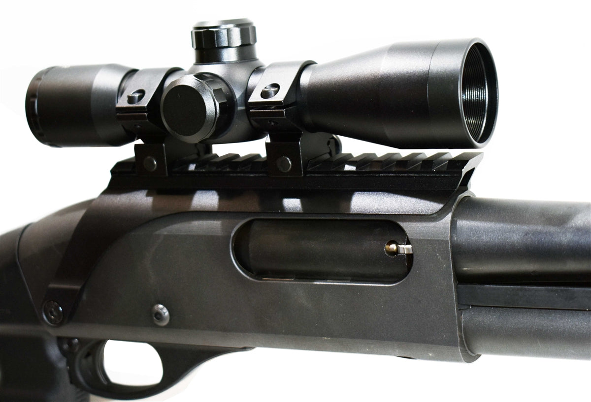 Trinity Saddle Picatinny Mount Adapter With 4x32 Scope Mil Dot Reticle For H&R Pardner 1871 12 Gauge Pump.