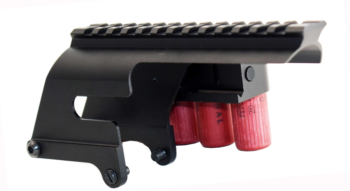 winchester 1200 pump optics mount and shell holder combo.