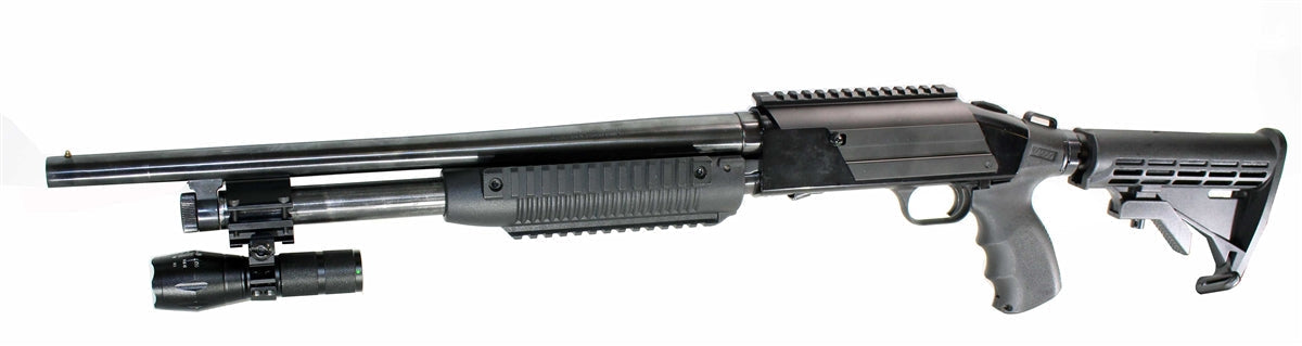maverick 88 20 gauge pump tactical flashlight.