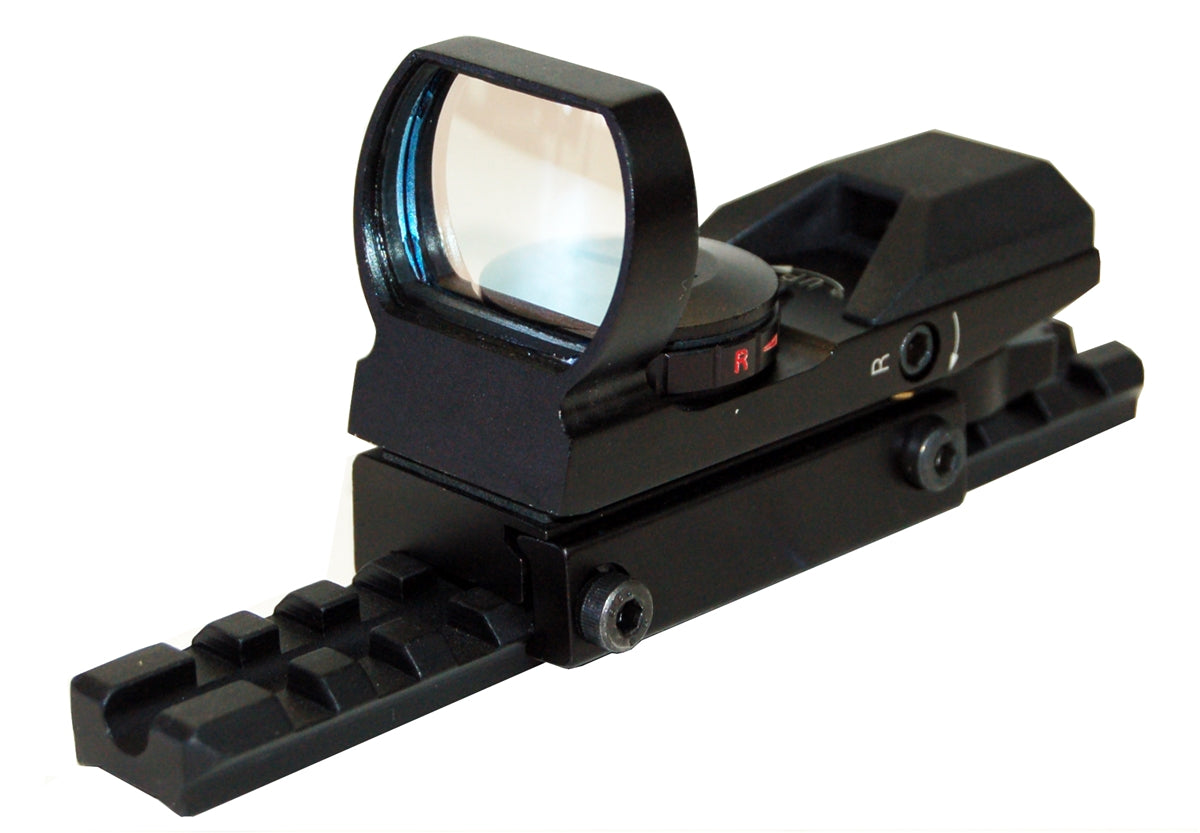 reflex sight and base combo compatible with mossberg 590 pump.