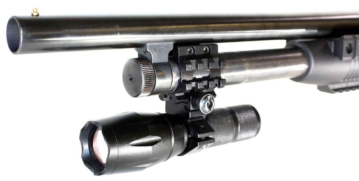 Tactical 1000 Lumen Flashlight With Mount Compatible with Stoeger Freedom series 12 Gauge Pumps.