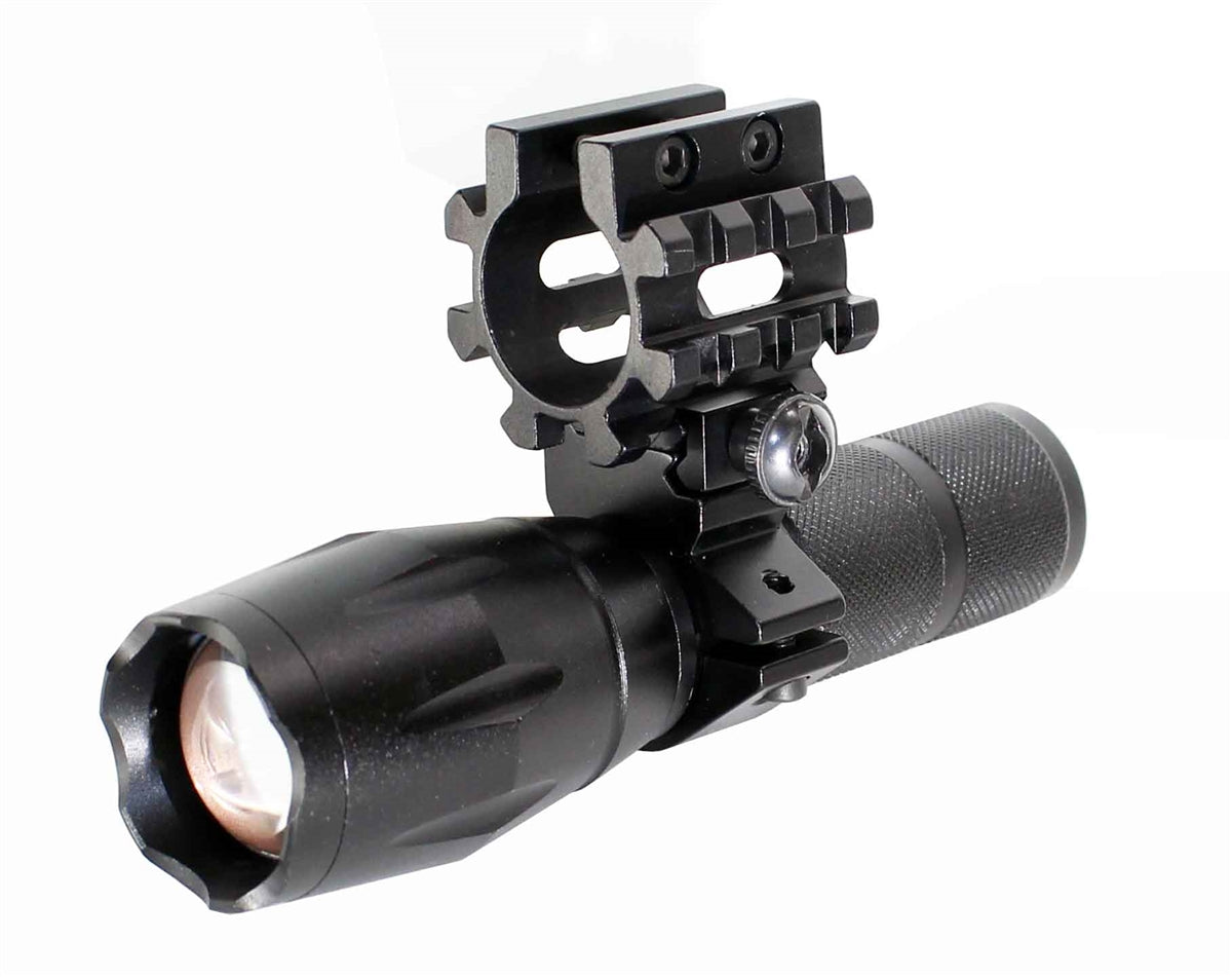 Tactical 1000 Lumen Flashlight With Mount Compatible With Mossberg 500 12 Gauge Pumps.