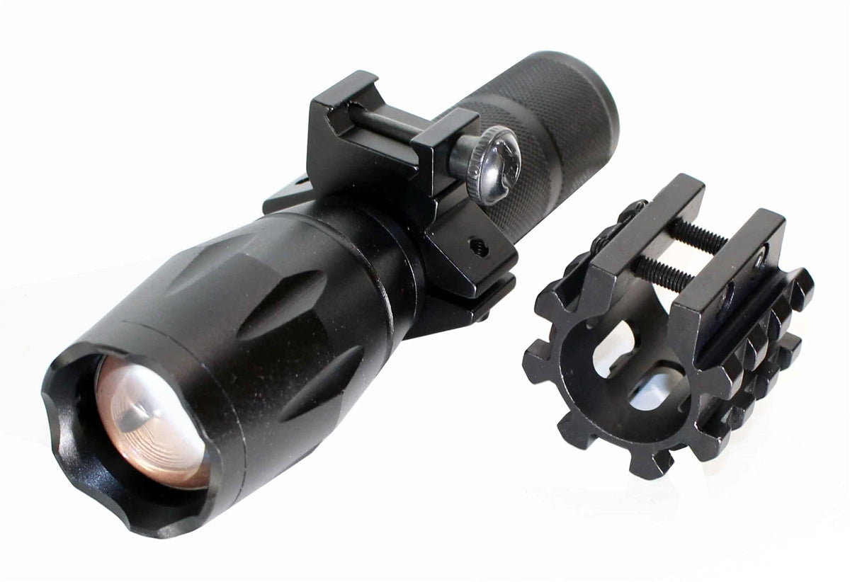 Tactical 1000 Lumen Flashlight With Mount Compatible With Maverick 88 12 Gauge Pumps.