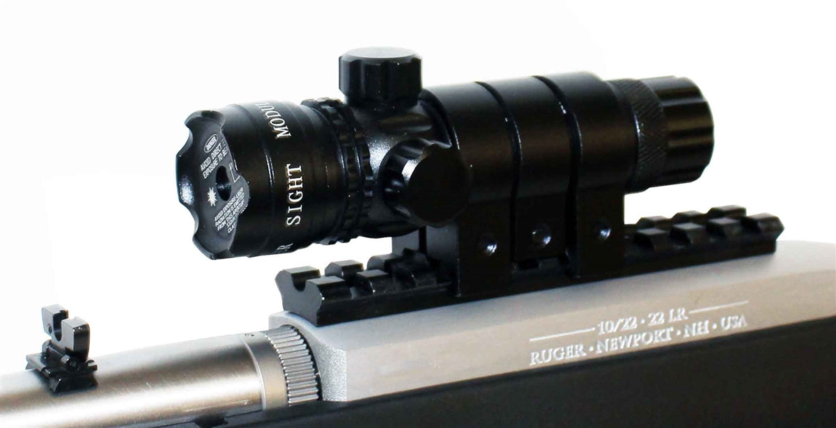 green laser with mount for ruger rifle.