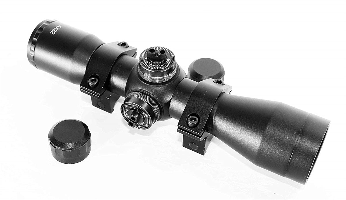 Tactical 4x32 Mil-Dot Reticle Scope Dovetail Rail System Style Compatible With Savage Model 64 Rifle.