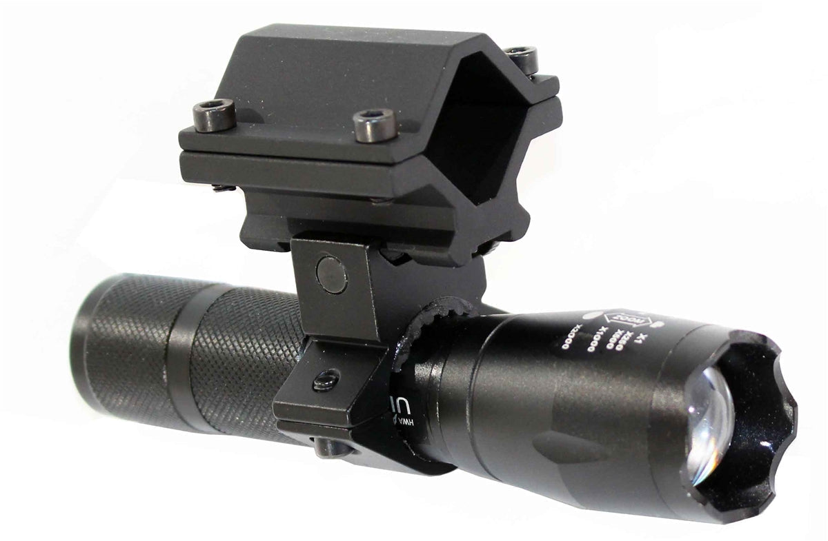 Tactical 1200 Lumen Flashlight With Mount Compatible With Stevens 320 12 Gauge Pumps.