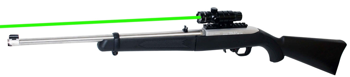 ruger 10/22 rifle green laser tactical upgrade.