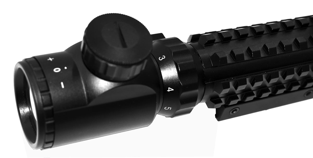 Tactical 3-9X40 Scope Illuminated Red Green Blue Reticle Picatinny Style Compatible With Kel-Tec KSG 12 Gauge Pump.