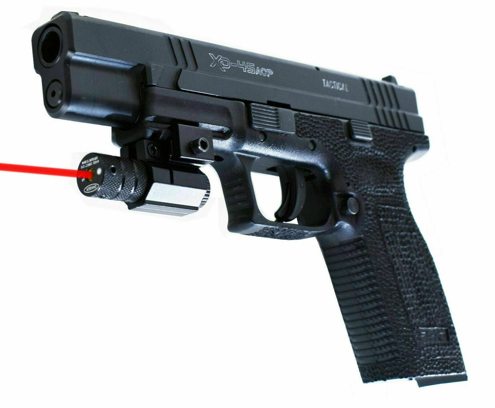smith and wesson handgun red laser picatinny mounted.