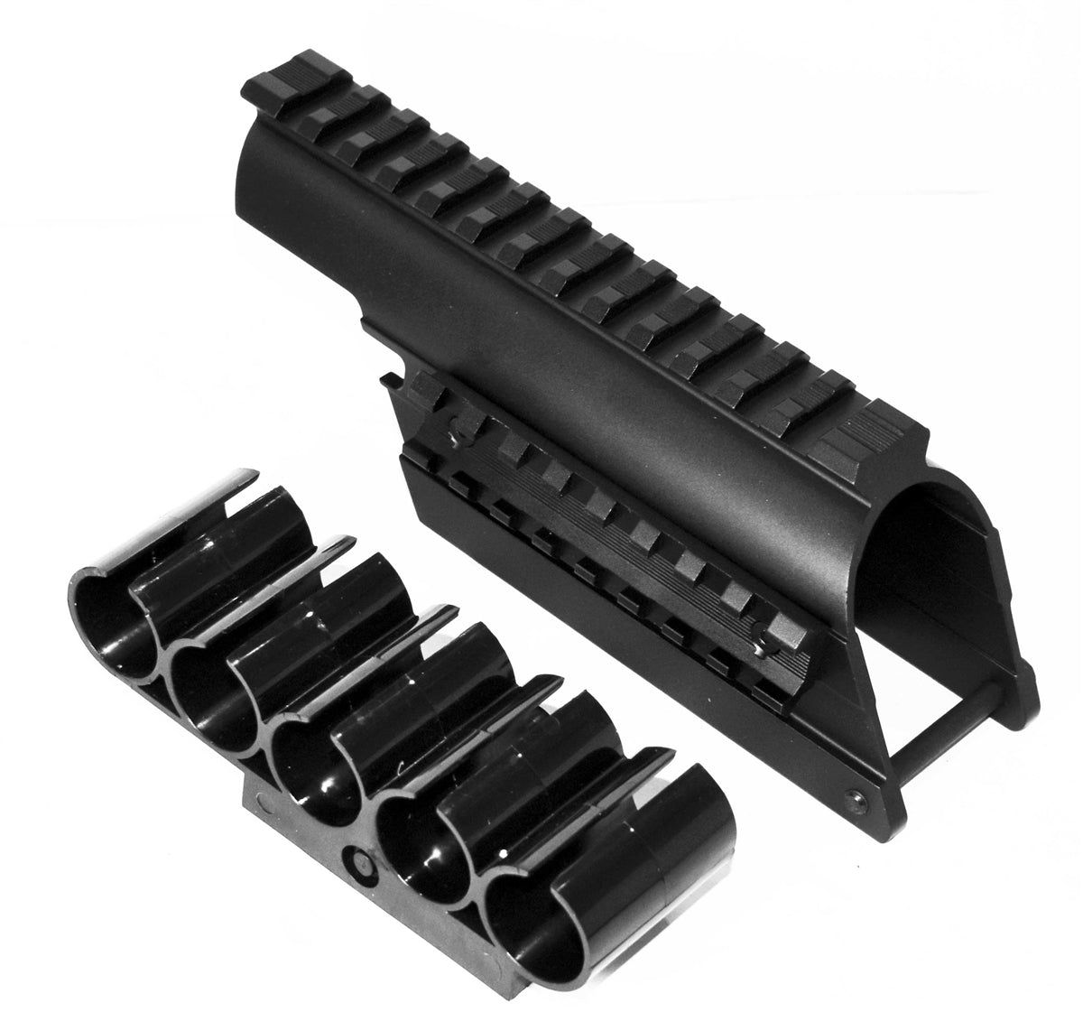 Trinity Saddle Mount Picatinny Rail Adapter For Mossberg 500 12 Gauge Pump.