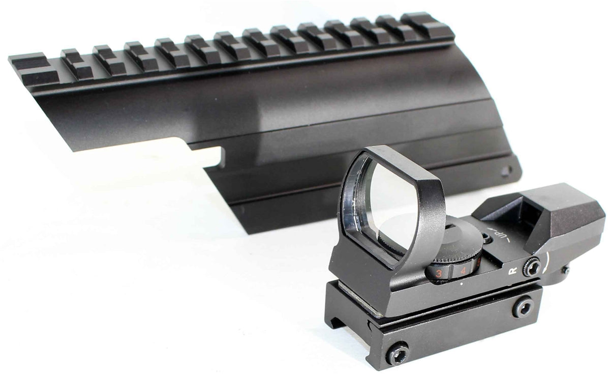 picatinny base mount and reflex sight for mossberg 500 pump.