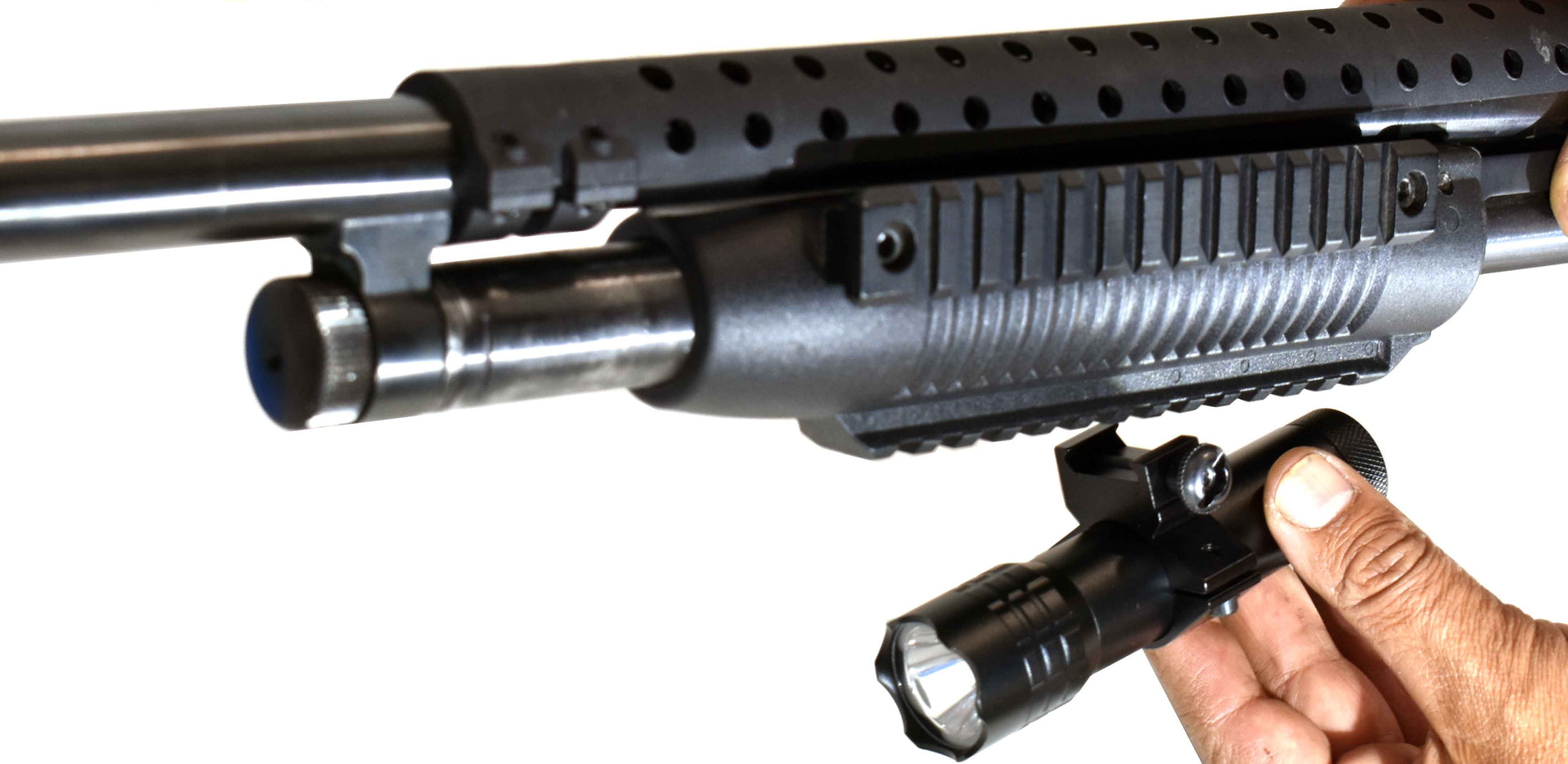 picatinny mounted flashlight for shotguns.