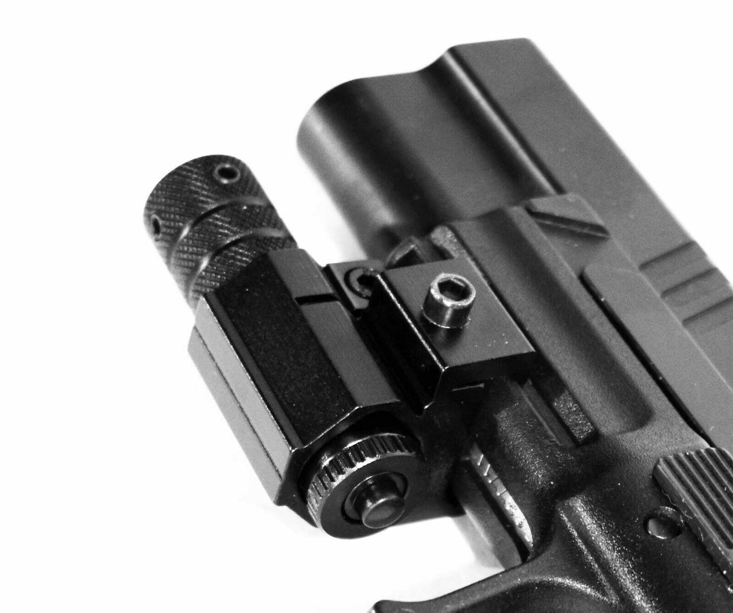 picatinny mounted red laser for smith and wesson m&p shield handgun.